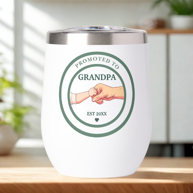 Promoted to Grandpa Est. 20XX  Thermal Wine Tumbler (Creator Uploaded)
