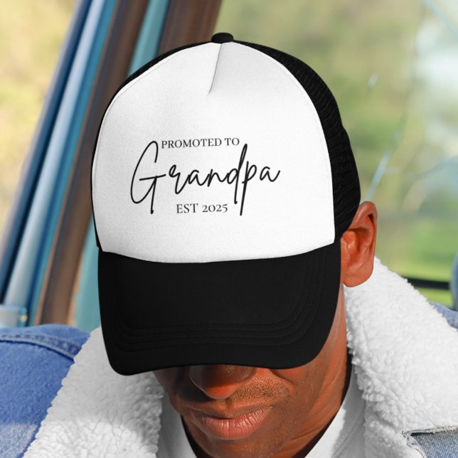 Promoted to Grandpa EST Hat | New Grandpa Gift (Creator Uploaded)
