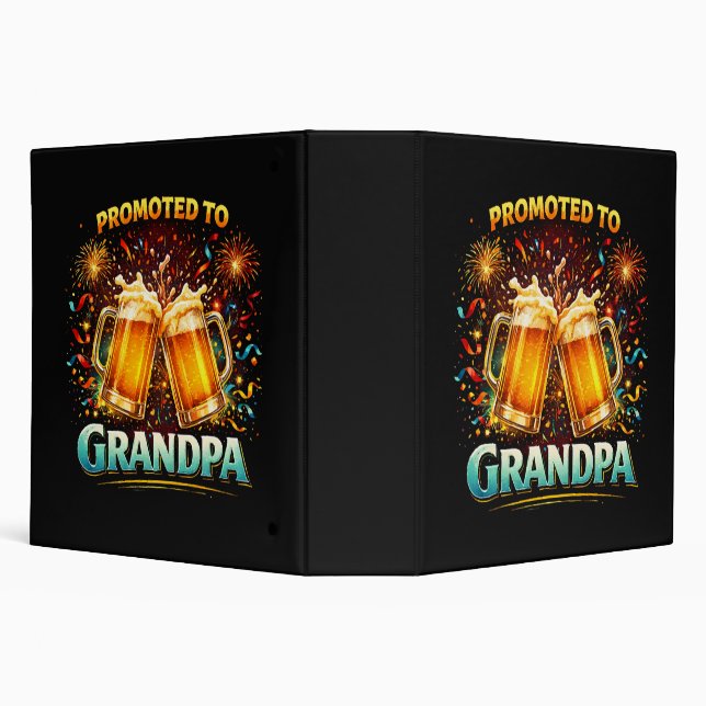 Promoted To Grandpa Future 3 Ring Binder (Background)