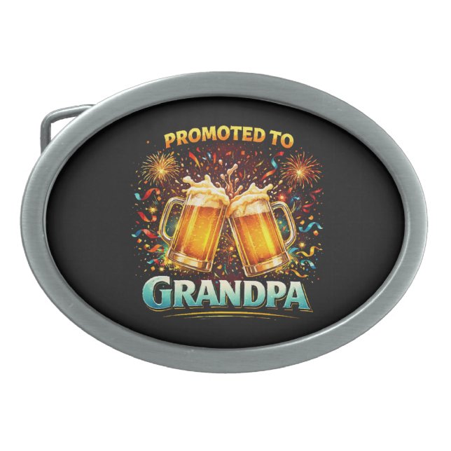 Promoted To Grandpa Future Belt Buckle (Front)