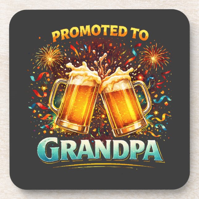 Promoted To Grandpa Future Beverage Coaster (Front)
