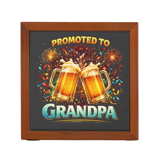 Promoted To Grandpa Future Desk Organizer (Front)
