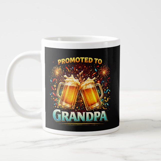 Promoted To Grandpa Future Giant Coffee Mug (Left)