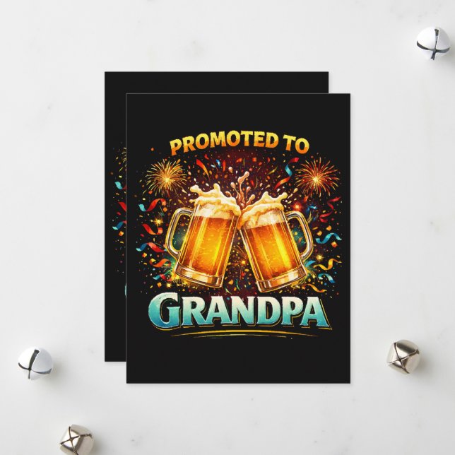 Promoted To Grandpa Future Holiday Card (Front/Back In Situ)