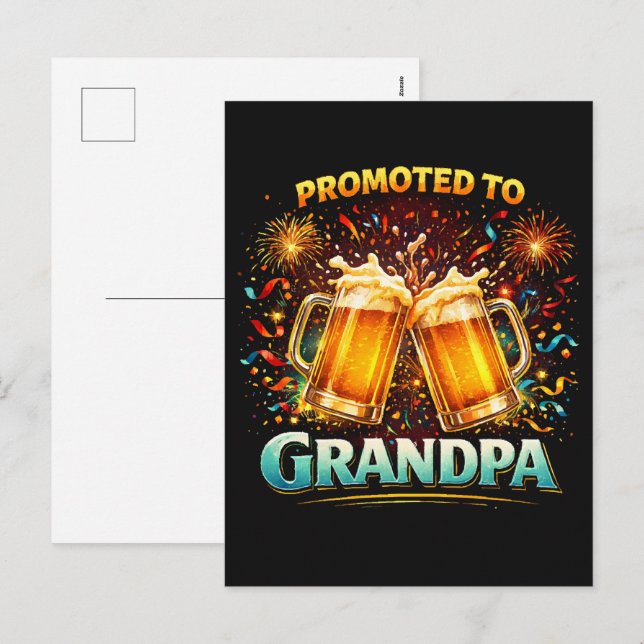 Promoted To Grandpa Future Holiday Postcard (Front/Back)