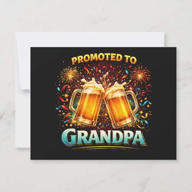 Promoted To Grandpa Future Invitation (Back)