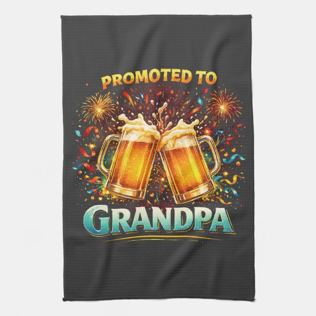 Promoted To Grandpa Future Kitchen Towel (Vertical)