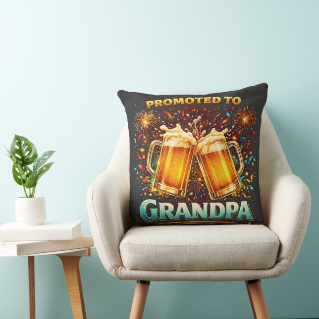 Promoted To Grandpa Future Throw Pillow (Chair)