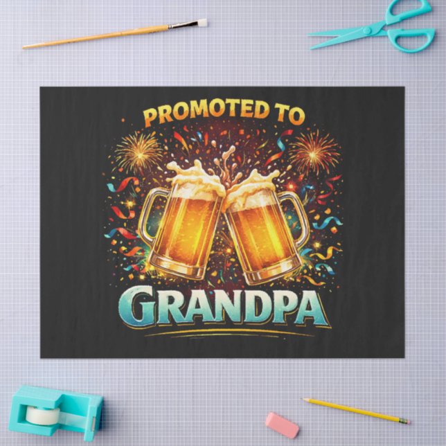 Promoted To Grandpa Future Tissue Paper (Craft)