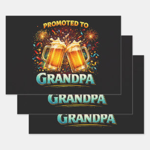 Promoted To Grandpa Future Wrapping Paper Sheets