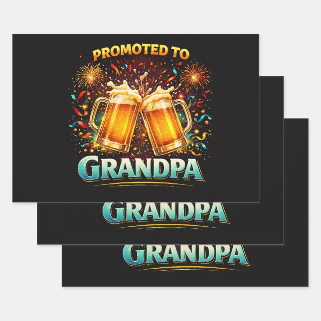 Promoted To Grandpa Future Wrapping Paper Sheets (Set)