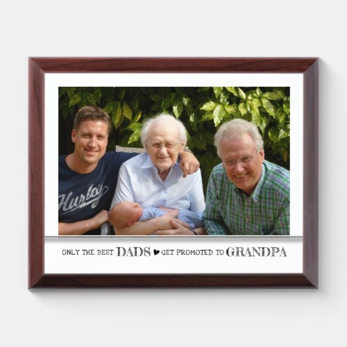 Promoted To Grandpa Grandchildren Photo Keepsake Award Plaque