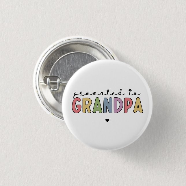 Promoted to Grandpa New Grandad to be gifts Button (Front & Back)