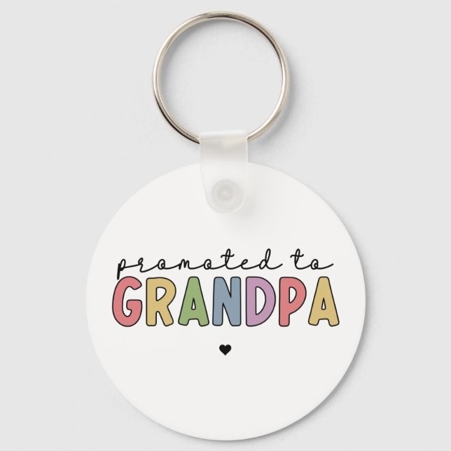 Promoted to Grandpa New Grandad to be gifts Keychain (Front)