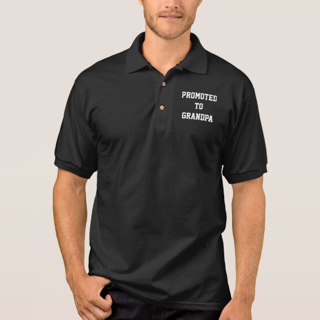 Promoted to Grandpa polo shirt (Front)