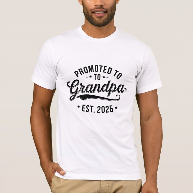 Promoted To Grandpa - Pregnancy Announcement Gift T-Shirt (Front)