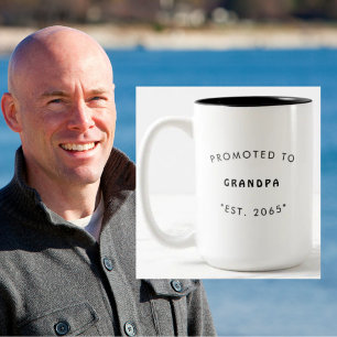 Promoted to Grandpa Pregnancy Announcement II Two-Tone Coffee Mug