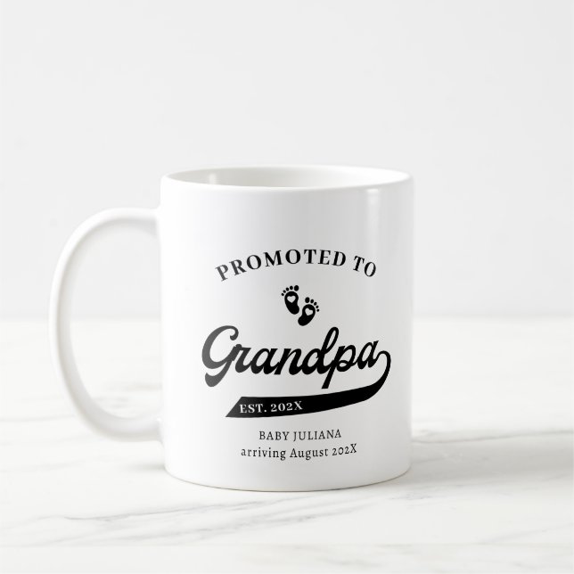 Promoted to GrandPa Pregnancy Announcement Mug (Left)