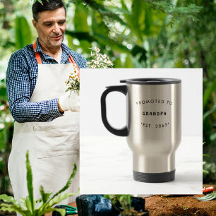 Promoted to Grandpa Pregnancy Announcement  Travel Mug