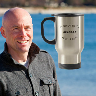 Promoted to Grandpa Pregnancy Announcement  Travel Mug