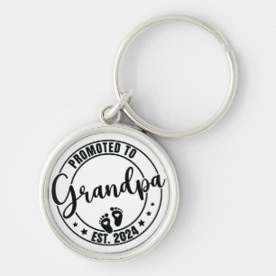 Promoted to Grandpa ,Pregnancy Reveal Announcement Keychain