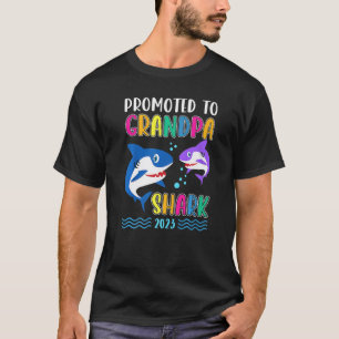 Promoted to Grandpa Shark 2023 First Time Grandpa  T-Shirt