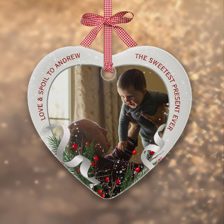 Promoted to Grandpa Silver Frame 1st Christmas Ceramic Ornament