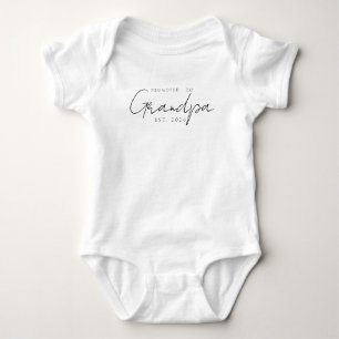 Promoted To Grandpa Sweet EST Year Announcement Baby Bodysuit