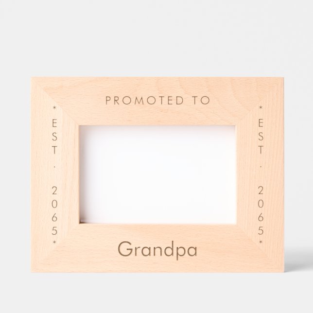 Promoted to Grandpa Wooden Engraved Frames (Front)