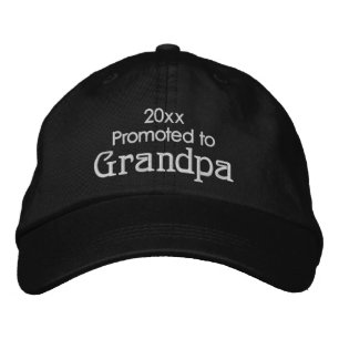 Promoted to Grandpa Year 20xx Father's Day Text Embroidered Baseball Cap