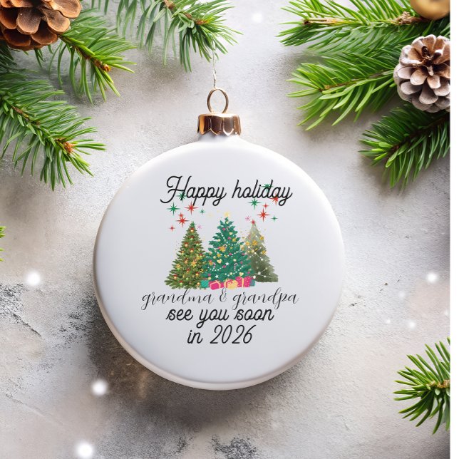 Promoted to Grandparents Christmas tree  Glass Ornament (Creator Uploaded)