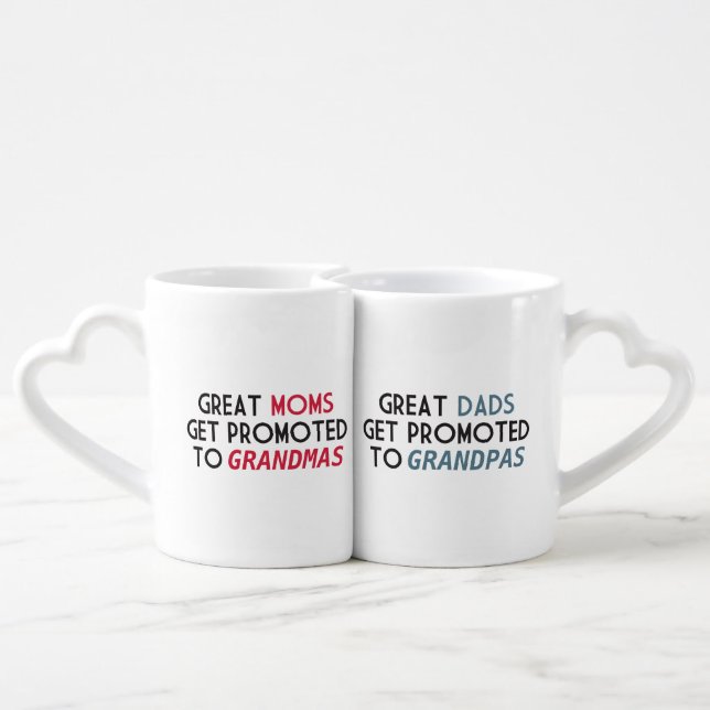Promoted to Grandparents Coffee Mug Set (Back Nesting)