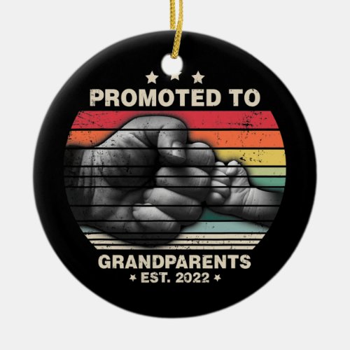 Promoted to Grandparents Est 2022 Men First Time Ceramic Ornament
