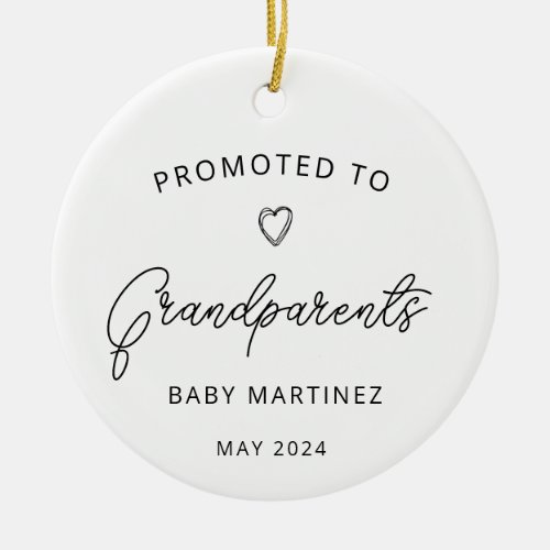 Promoted to Grandparents Pregnancy Announcement Ceramic Ornament