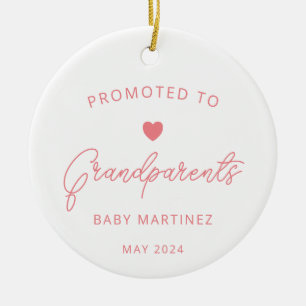 Promoted to Grandparents Pregnancy Announcement Ceramic Ornament