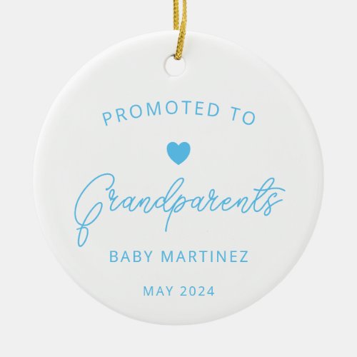 Promoted to Grandparents Pregnancy Announcement Ceramic Ornament