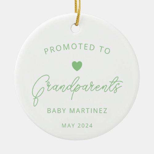 Promoted to Grandparents Pregnancy Announcement Ceramic Ornament