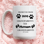 Promoted to grandparents pregnancy announcement coffee mug<br><div class="desc">Dog grandparents have been upgraded to Human grandparents! With this charming dog pregnancy announcement coffee mug,  you can include your best dog and newly designated guard dog in your pregnancy announcement to your parents and the new baby grandparents.</div>