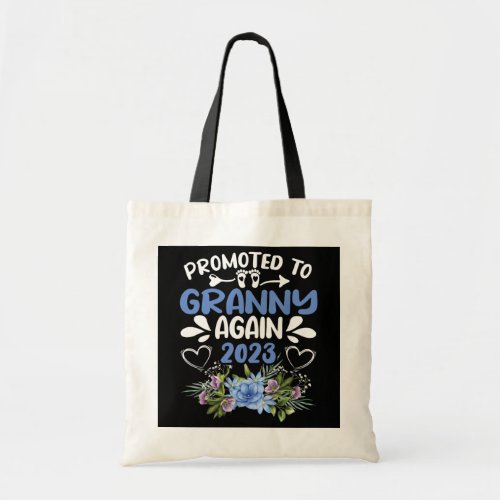 Promoted To Granny Again 2023 Floral Mothers Day Tote Bag