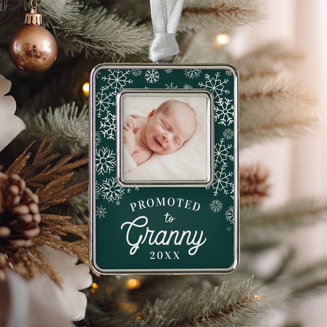 Promoted to Granny | Baby Photo Grandma Christmas Ornament (Creator Uploaded)