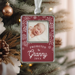 Promoted to Granny Baby Photo Grandma Christmas Ornament