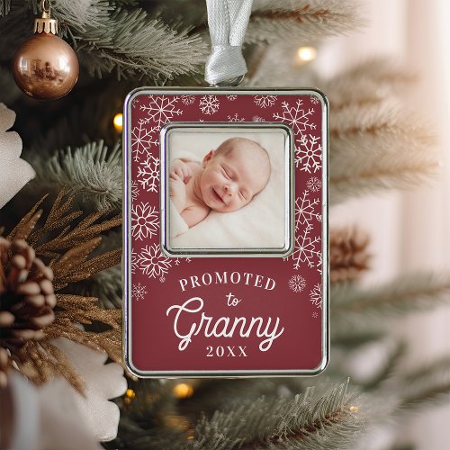 Promoted to Granny  Baby Photo Grandma Christmas Ornament