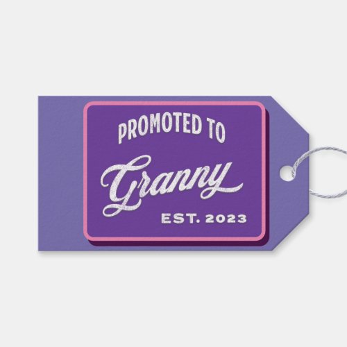 Promoted To Granny Est 2023 For New Grandma Gift Tags