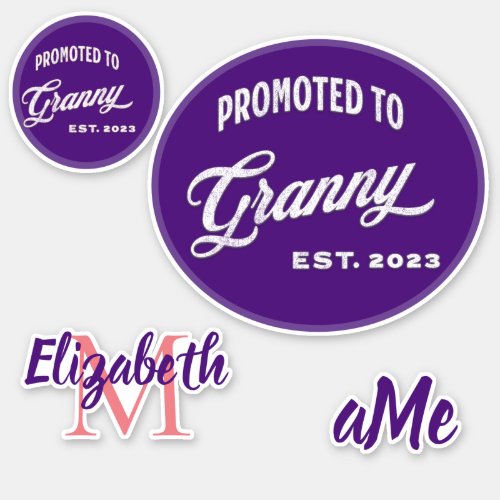 Promoted To Granny Est 2023 For New Grandma Sticker