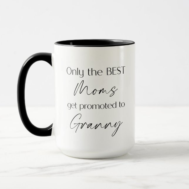 Promoted to Granny | Grandmother Gift New Grandma Mug (Left)