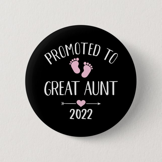 Promoted to great aunt 2022 button (Front)
