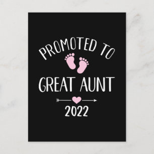 Promoted to great aunt 2022 postcard