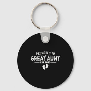 Promoted To Great Aunt 2025 Baby &amp; Aunt Funny  Keychain