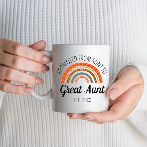 Promoted To Great Aunt Est 2024 First Time Mom Mug