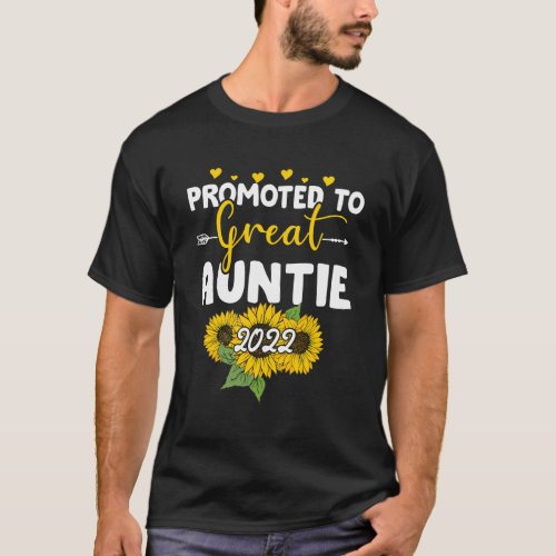 Promoted To Great Auntie 2022 Sunflower T_Shirt